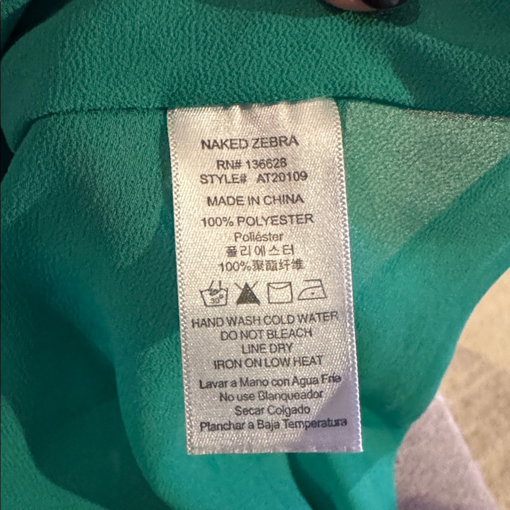 Naked Zebra Vibrant Green Blouse large - Picture 6 of 6